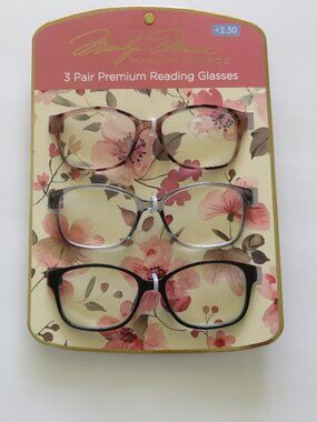(#D-51) Marilyn Monroe 3-Pair Premium reading glasses +2.50